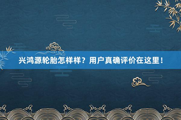 兴鸿源轮胎怎样样？用户真确评价在这里！