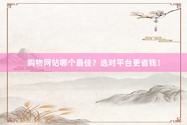 购物网站哪个最佳？选对平台更省钱！