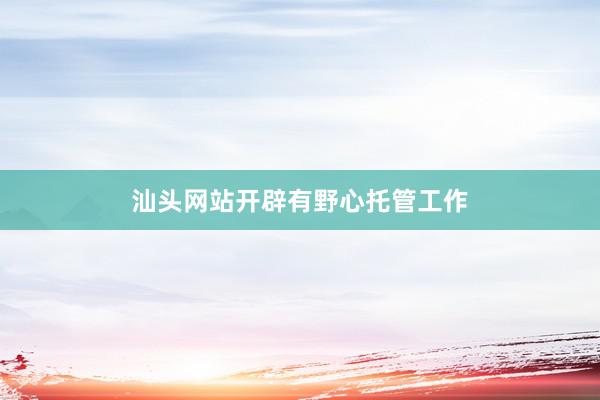 汕头网站开辟有野心托管工作