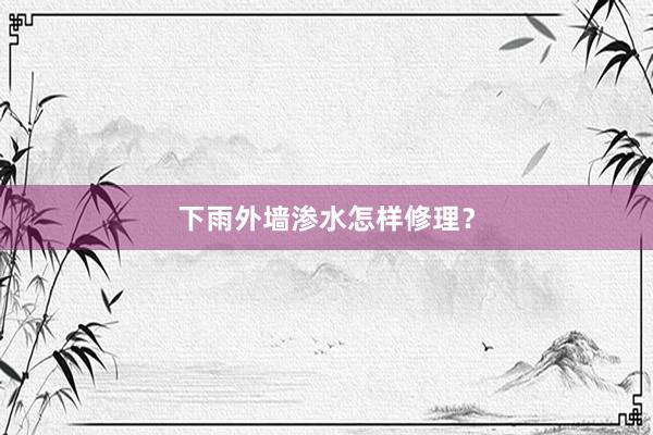 下雨外墙渗水怎样修理？